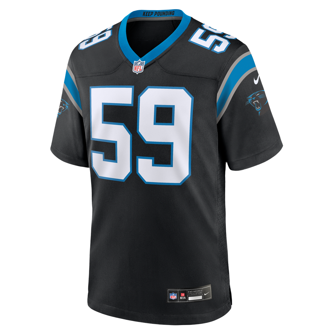 Carolina Panthers Luke Kuechly Black Team Game Jersey product image 8, provided for visual reference and product detail