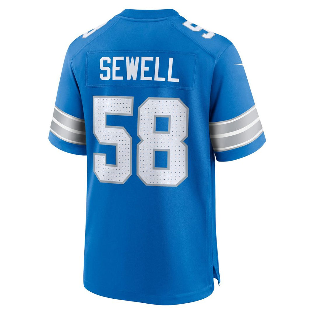 Detroit Lions Penei Sewell Blue Game Jersey product image 3, provided for visual reference and product detail review