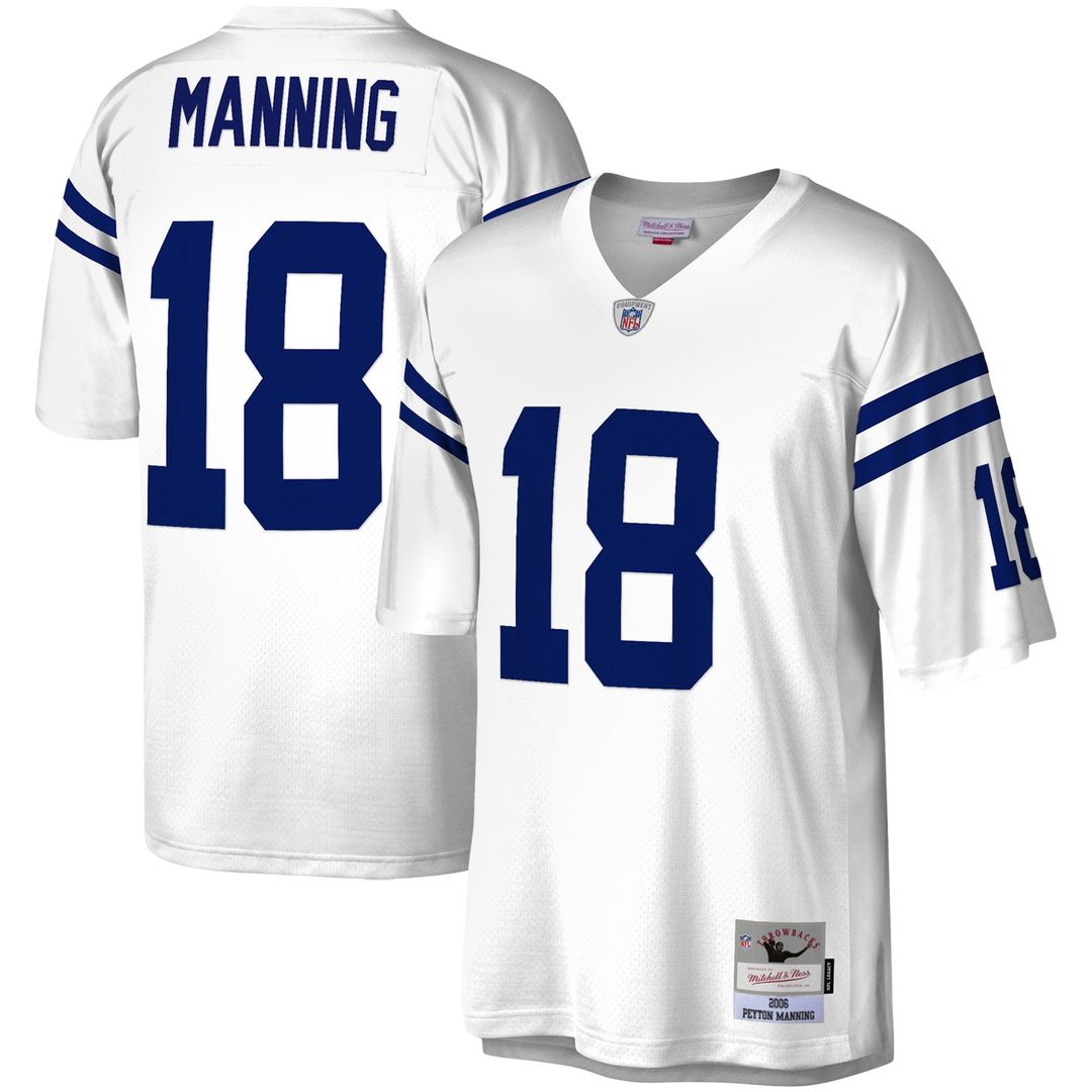 Indianapolis Colts Peyton Manning White Legacy Replica Jersey product image 1, provided for visual reference and product