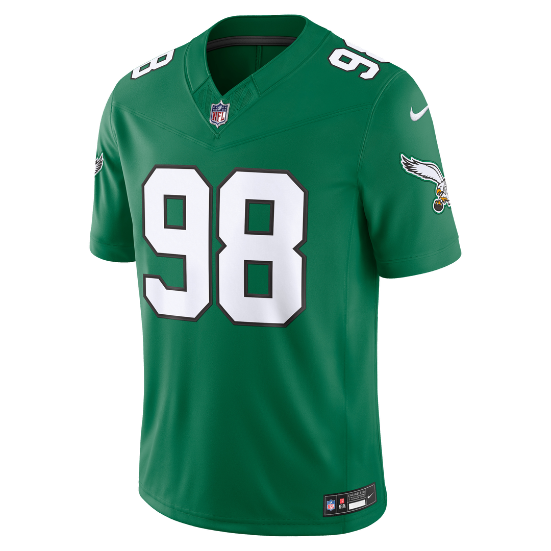 Philadelphia Eagles Jalen Carter Kelly Green Alternate Vapor F.U.S.E. Stitched Limited Jersey product image 2, provided for