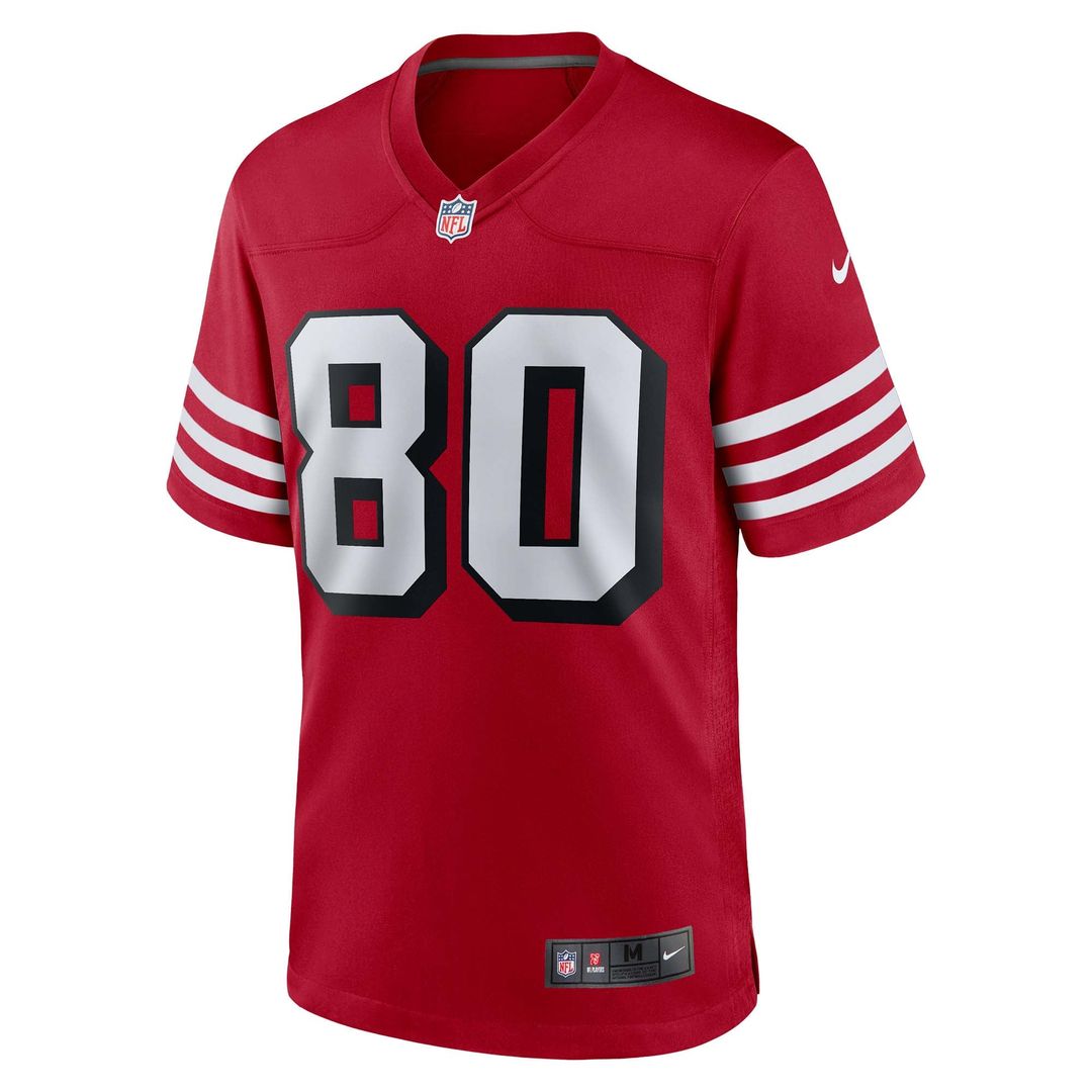 San Francisco 49ers Jerry Rice Scarlet Retired Player Alternate Game Jersey product image 2, provided for visual reference