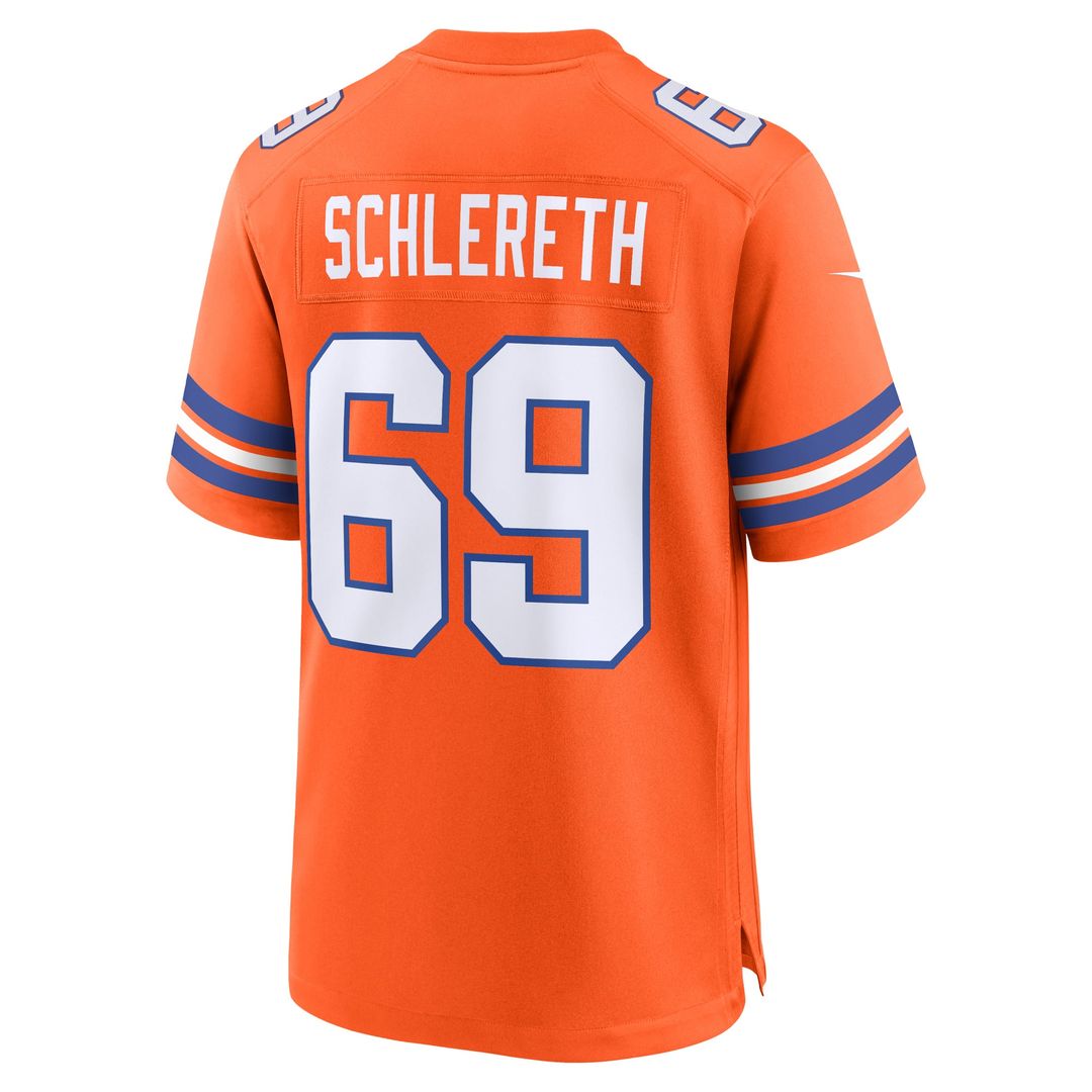 Denver Broncos Mark Schlereth Orange Retired Player Alternate Game Jersey product image 3, provided for visual reference and