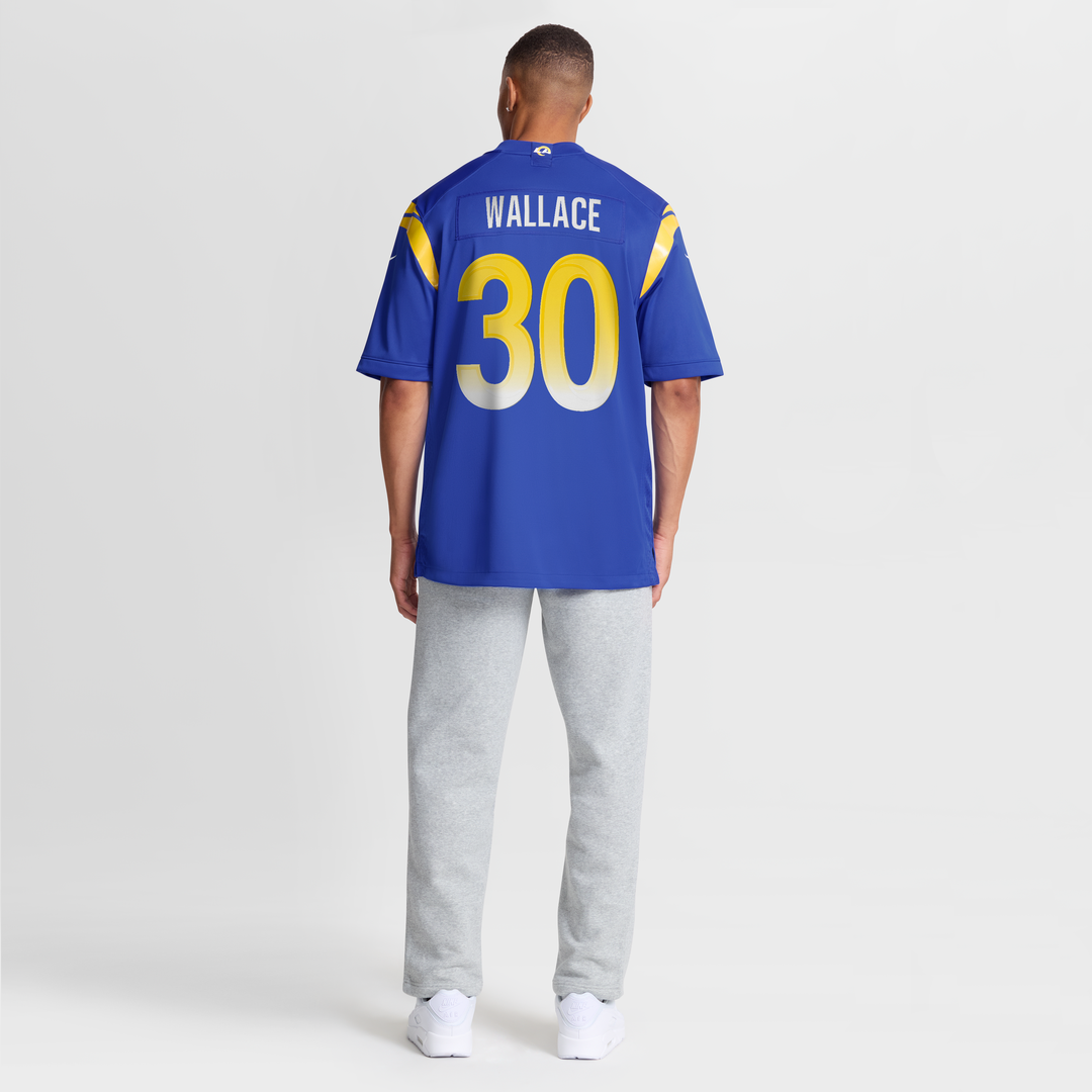 Los Angeles Rams Josh Wallace Royal Game Jersey product image 8, provided for visual reference and product detail review