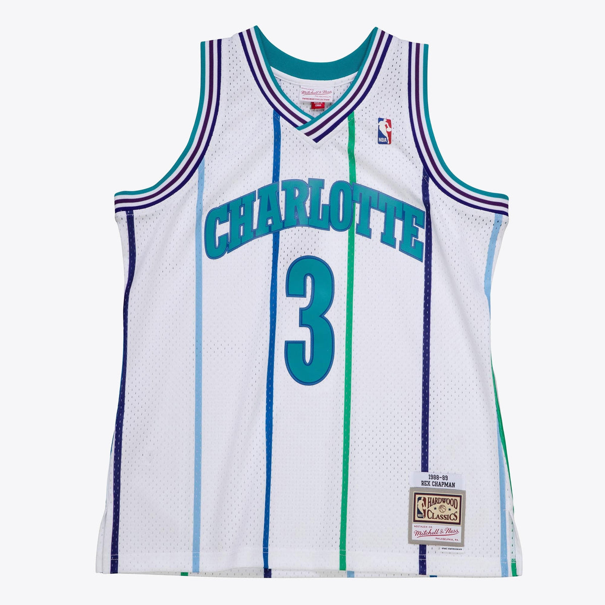 Rex Chapman Charlotte Hornets 1988 Authentic Jersey - White product image 3, provided for visual reference and product
