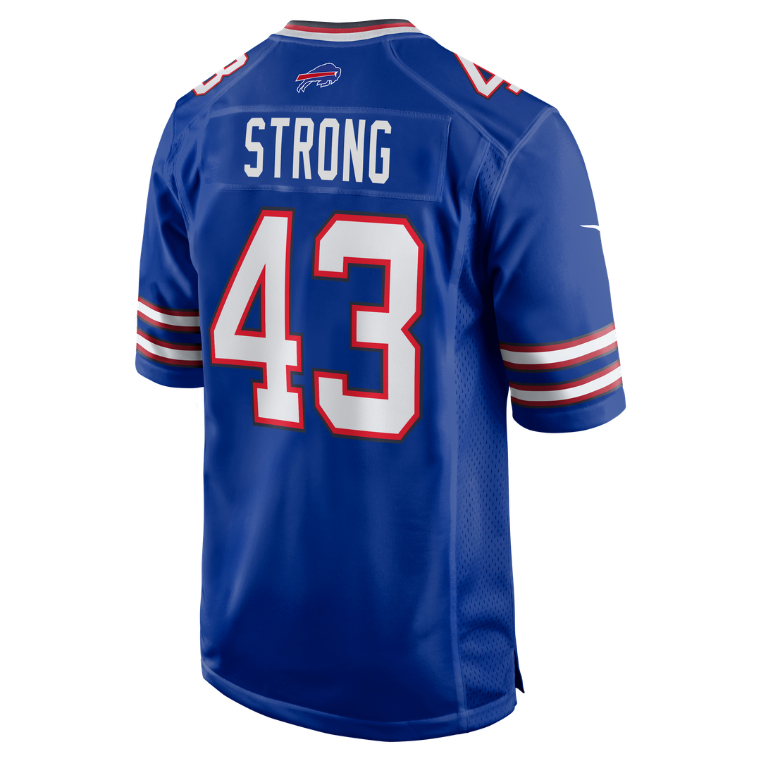 Buffalo Bills Dorian Strong Royal Team Game Jersey product image 3, provided for visual reference and product detail review