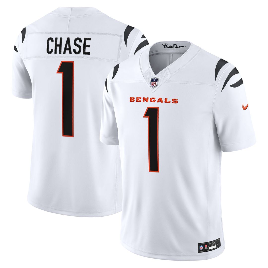 Cincinnati Bengals Ja'Marr Chase Orange Alternate Vapor F.U.S.E. Stitched Limited Jersey product image 10, provided for