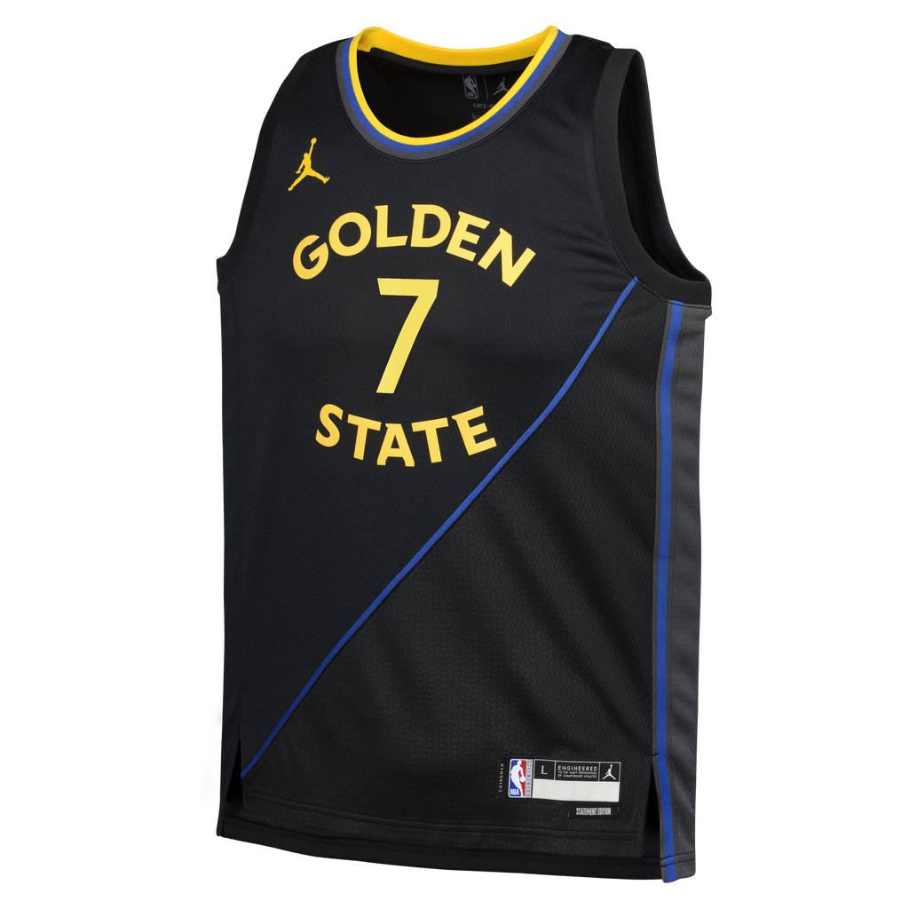 Kristaps Porziņģis Golden State Warriors Statement Edition Swingman Jersey - Black - Youth product image 3, provided for