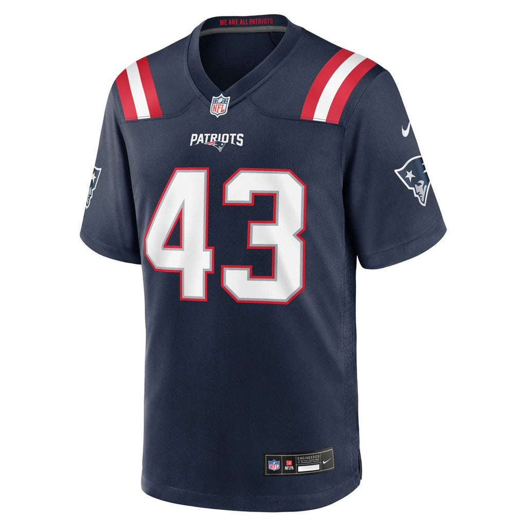 New England Patriots Bradyn Swinson Navy Team Game Jersey product image 4, provided for visual reference and product detail