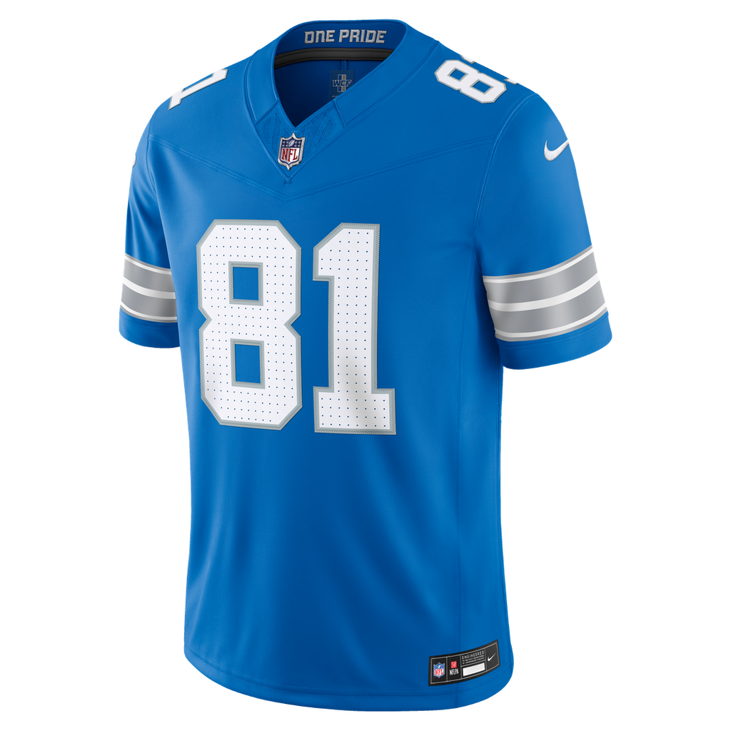 Detroit Lions Calvin Johnson Blue Vapor F.U.S.E. Stitched Retired Limited Jersey product image 2, provided for visual