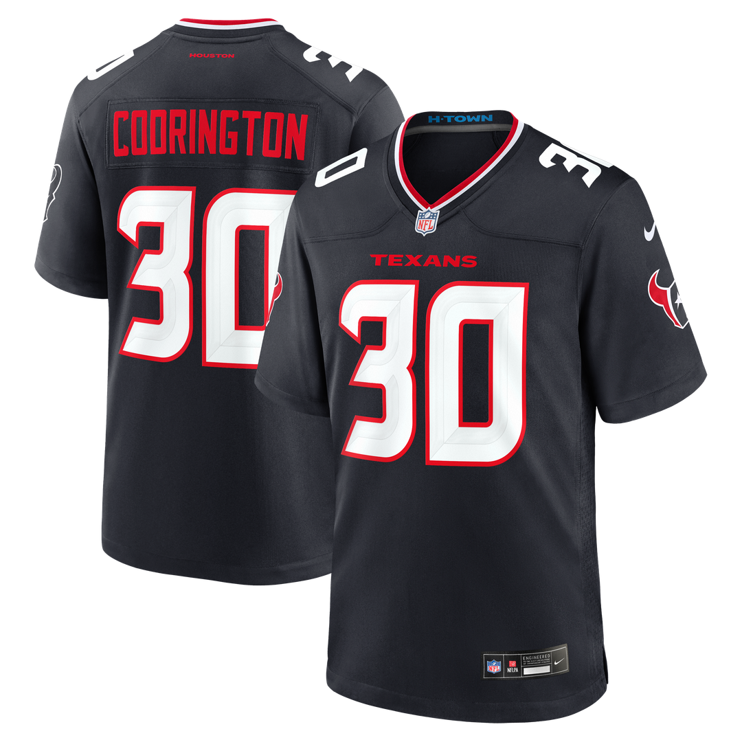 Houston Texans Brandon Codrington Navy Team Game Jersey product image 1, provided for visual reference and product detail