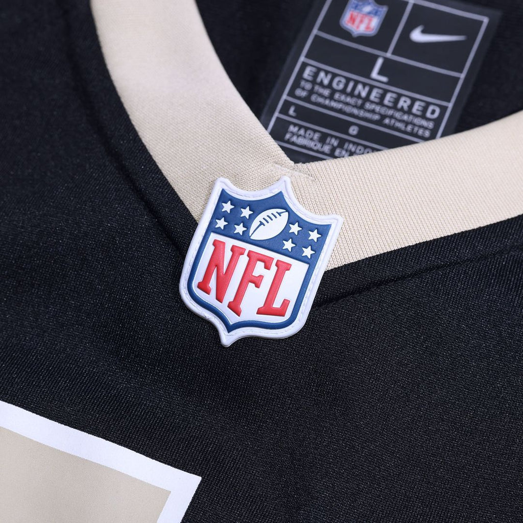 New Orleans Saints Tyrann Mathieu Black Game Jersey product image 4, provided for visual reference and product detail review