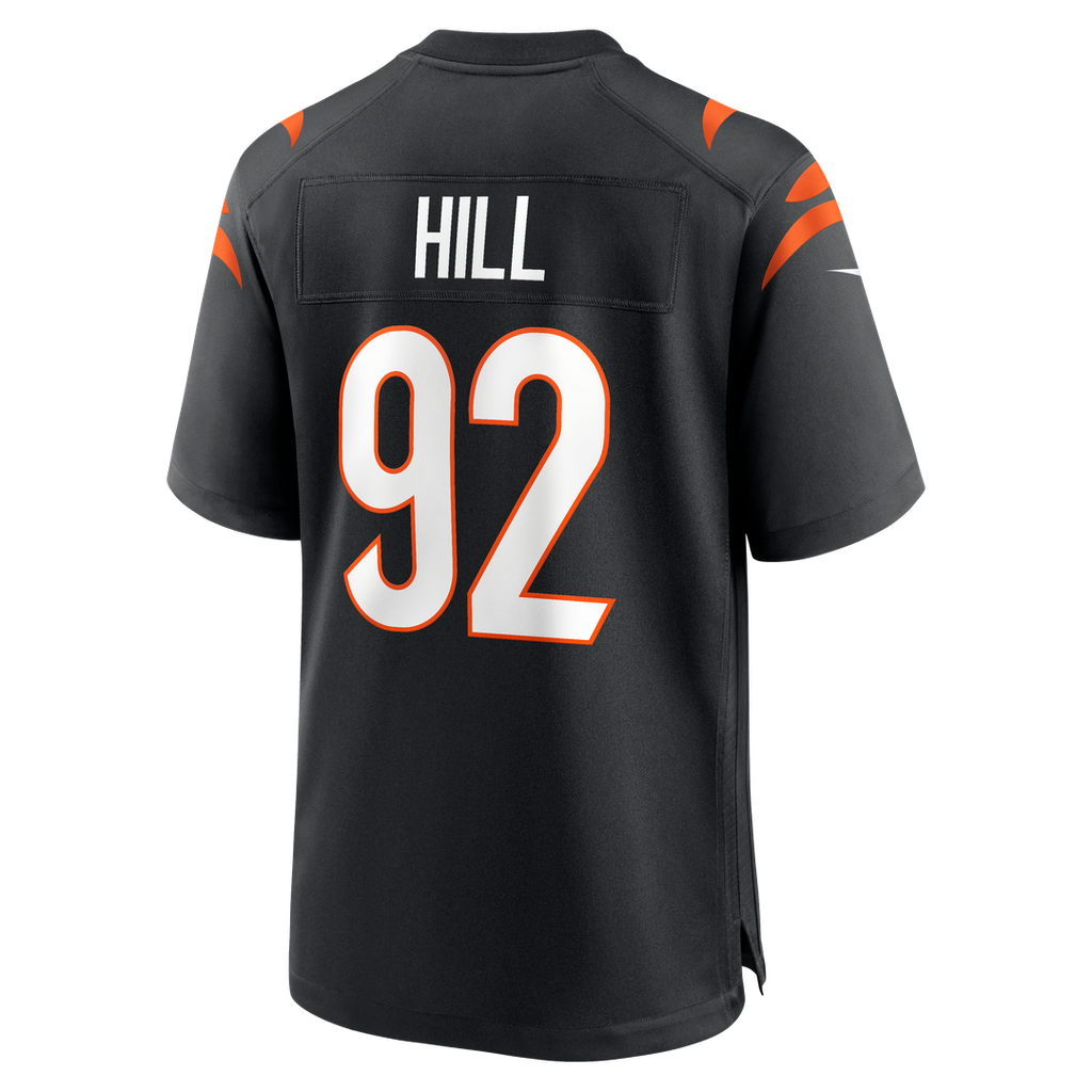 Cincinnati Bengals B.J. Hill Black Game Jersey product image 3, provided for visual reference and product detail review