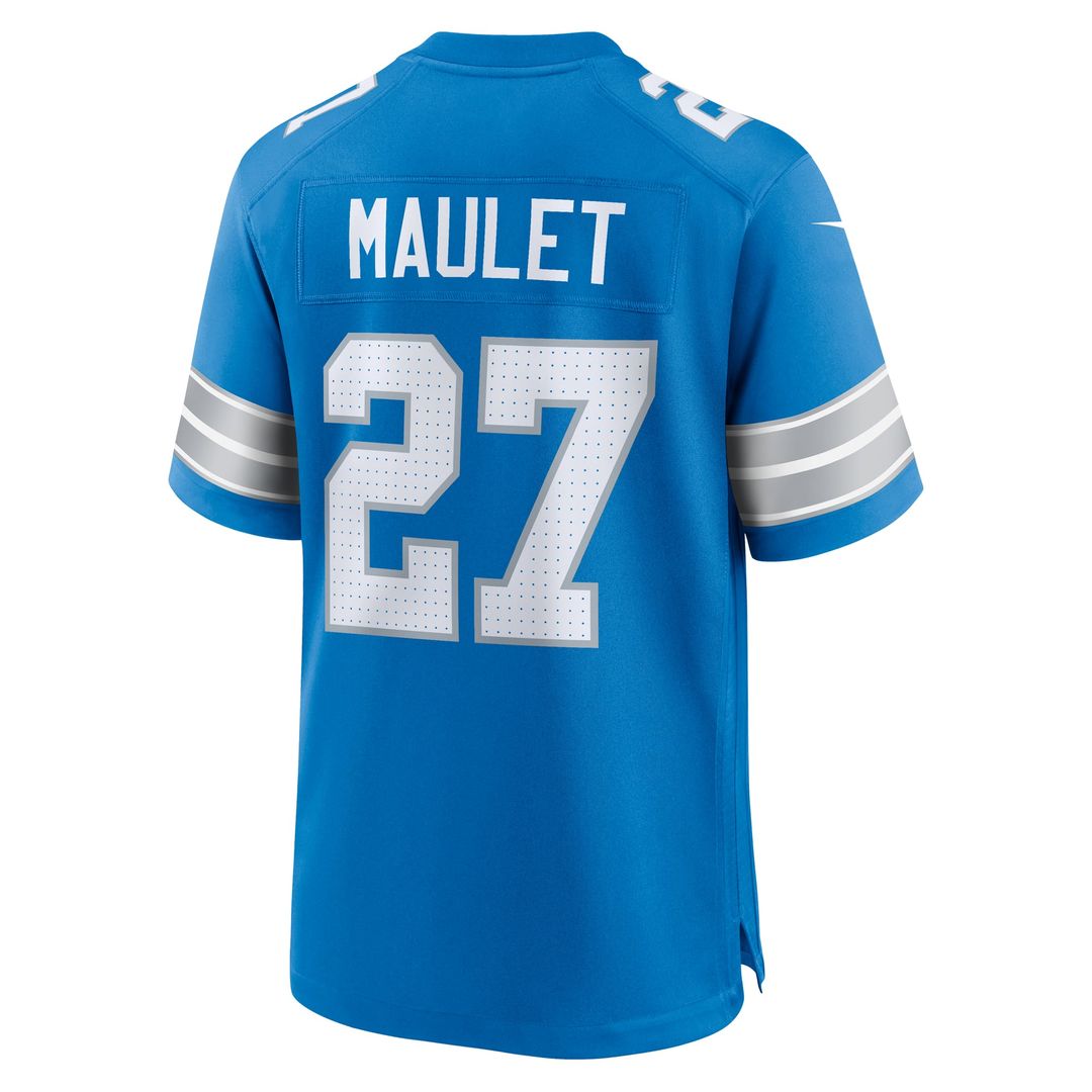 Detroit Lions Arthur Maulet Blue Team Game Jersey product image 3, provided for visual reference and product detail review