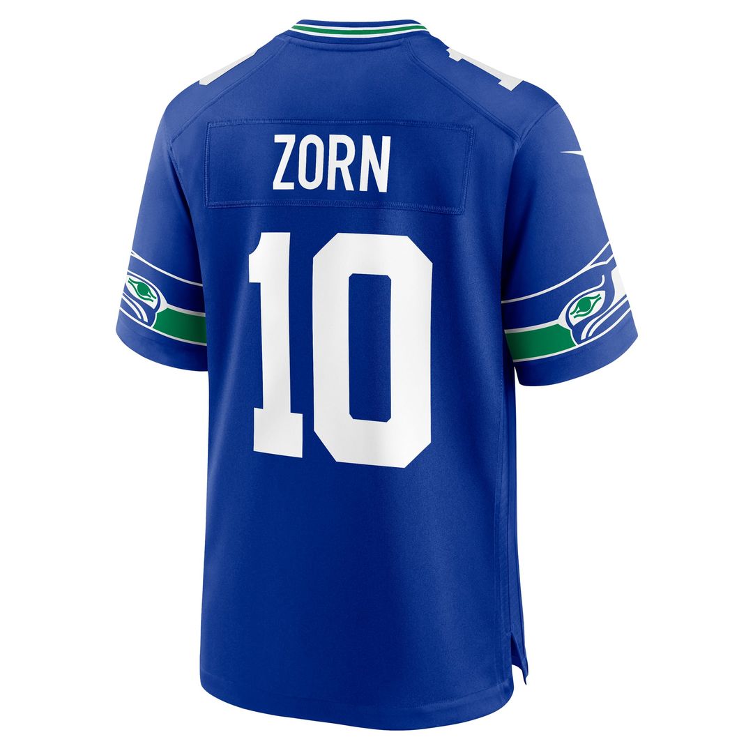 Seattle Seahawks Jim Zorn Royal Retired Player Alternate Game Jersey product image 3, provided for visual reference and