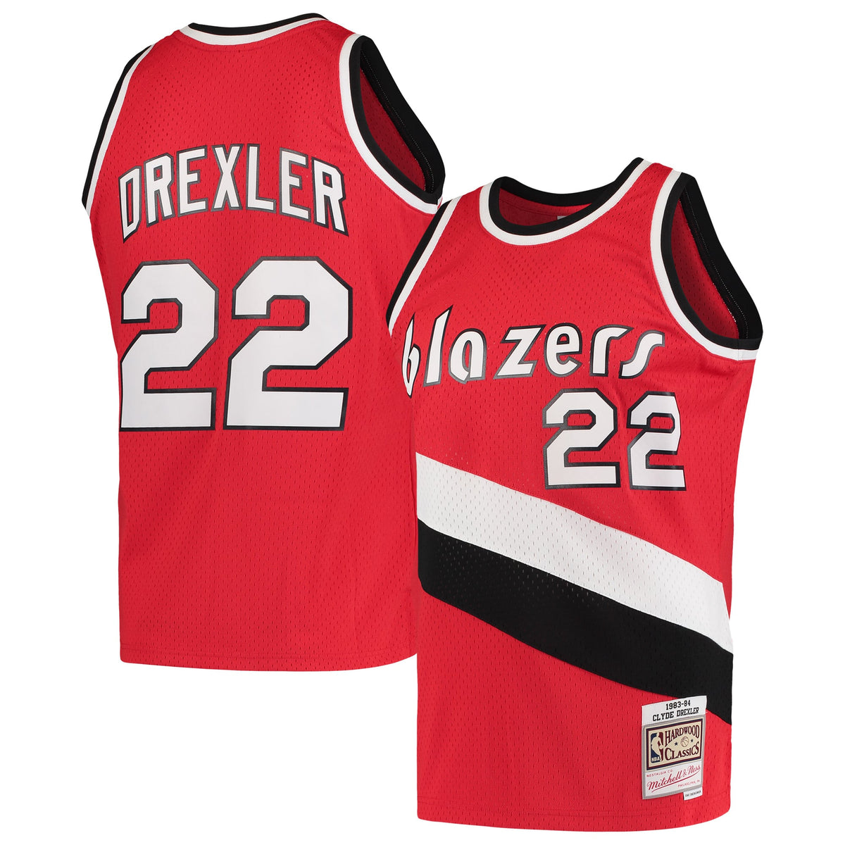 Portland Trail Blazers Clyde Drexler Mitchell & Ness Red 1983/84 Hardwood Classics Swingman Jersey for Men product image 1,