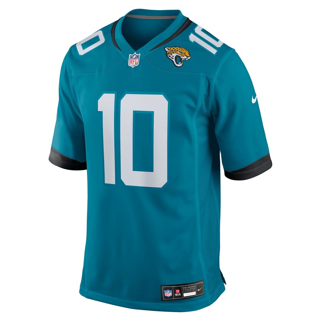 Jacksonville Jaguars Carter Bradley Teal Team Game Jersey product image 2, provided for visual reference and product detail