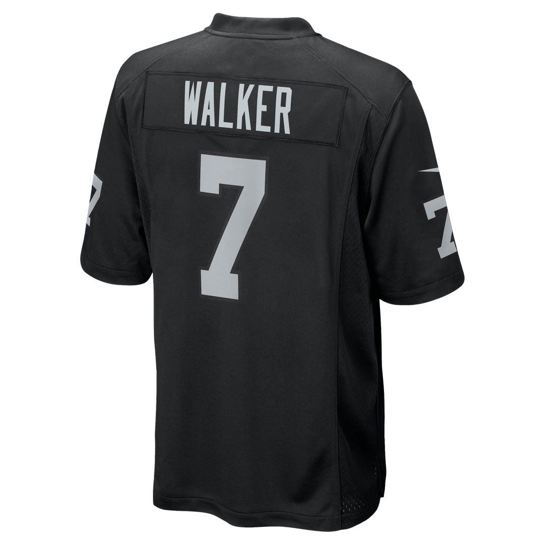 Las Vegas Raiders Quay Walker Black Team Game Jersey product image 3, provided for visual reference and product detail review