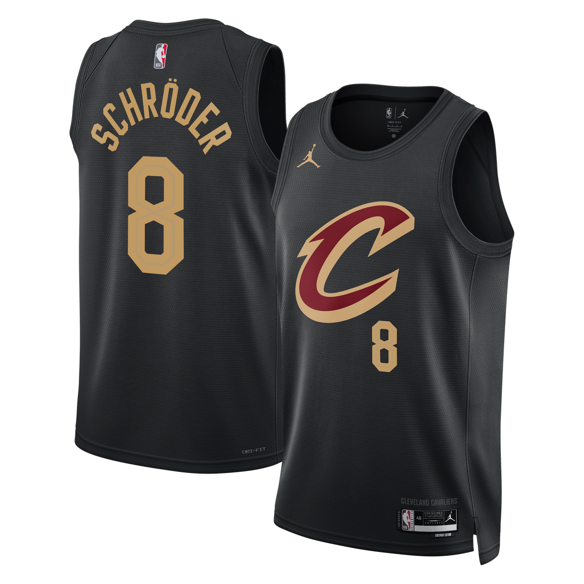 Cleveland Cavaliers Brand Statement Edition Swingman Basketball Jersey - Black - Dennis Schröder - Unisex product image 1,