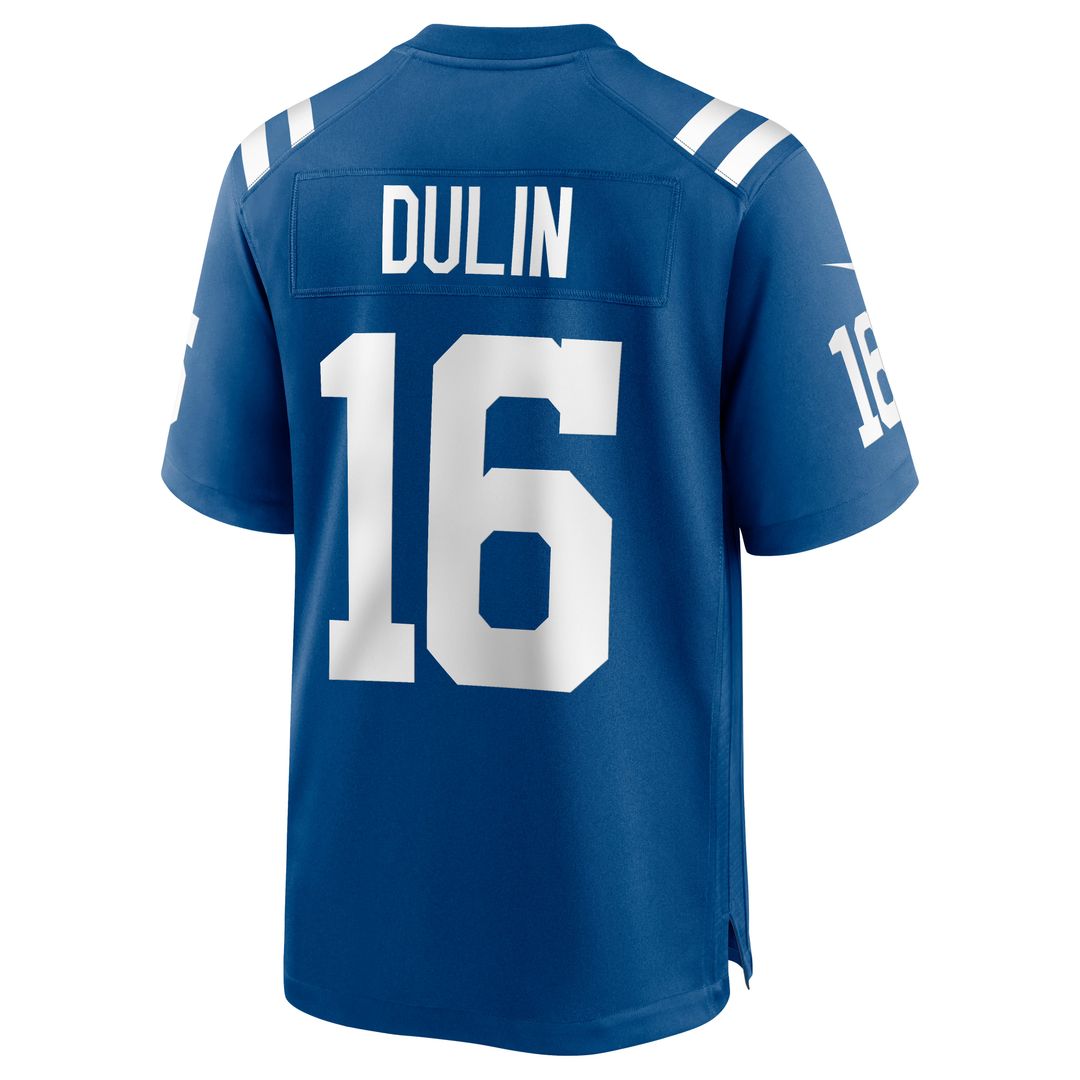 Indianapolis Colts Ashton Dulin Royal Game Jersey product image 3, provided for visual reference and product detail review