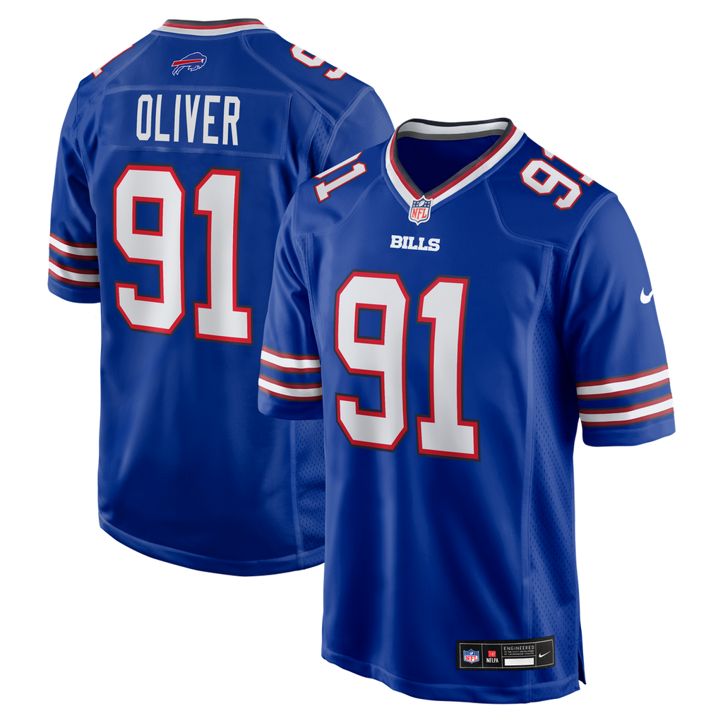 Buffalo Bills Ed Oliver Royal Team Game Player Jersey product image 1, provided for visual reference and product detail