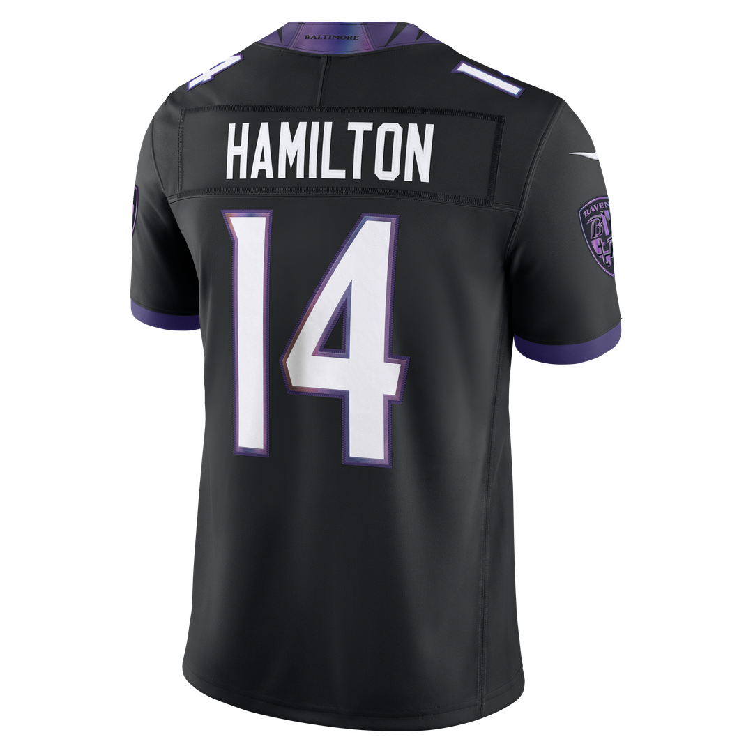 Baltimore Ravens Kyle Hamilton Black Alternate Vapor F.U.S.E. Stitched Limited Jersey product image 3, provided for visual