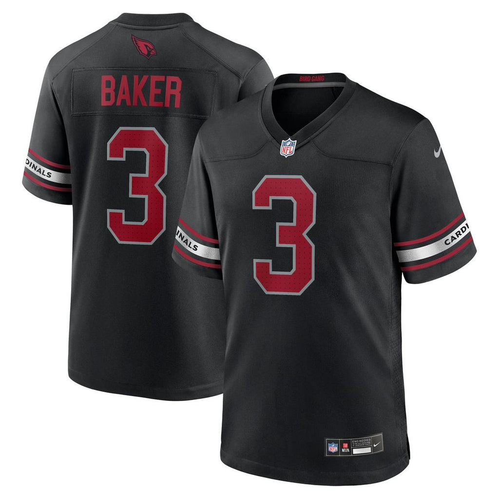 Arizona Cardinals Budda Baker Black Game Jersey product image 1, provided for visual reference and product detail review