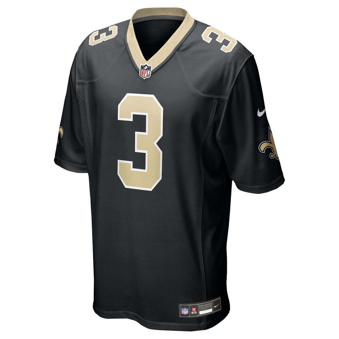 New Orleans Saints Travis Etienne Jr Black Game Jersey product image 4, provided for visual reference and product detail