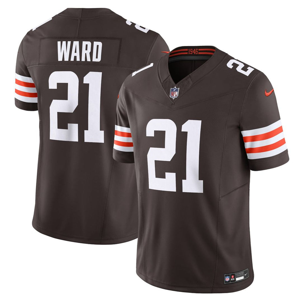 Cleveland Browns Denzel Ward Brown Vapor F.U.S.E. Limited Jersey product image 1, provided for visual reference and product