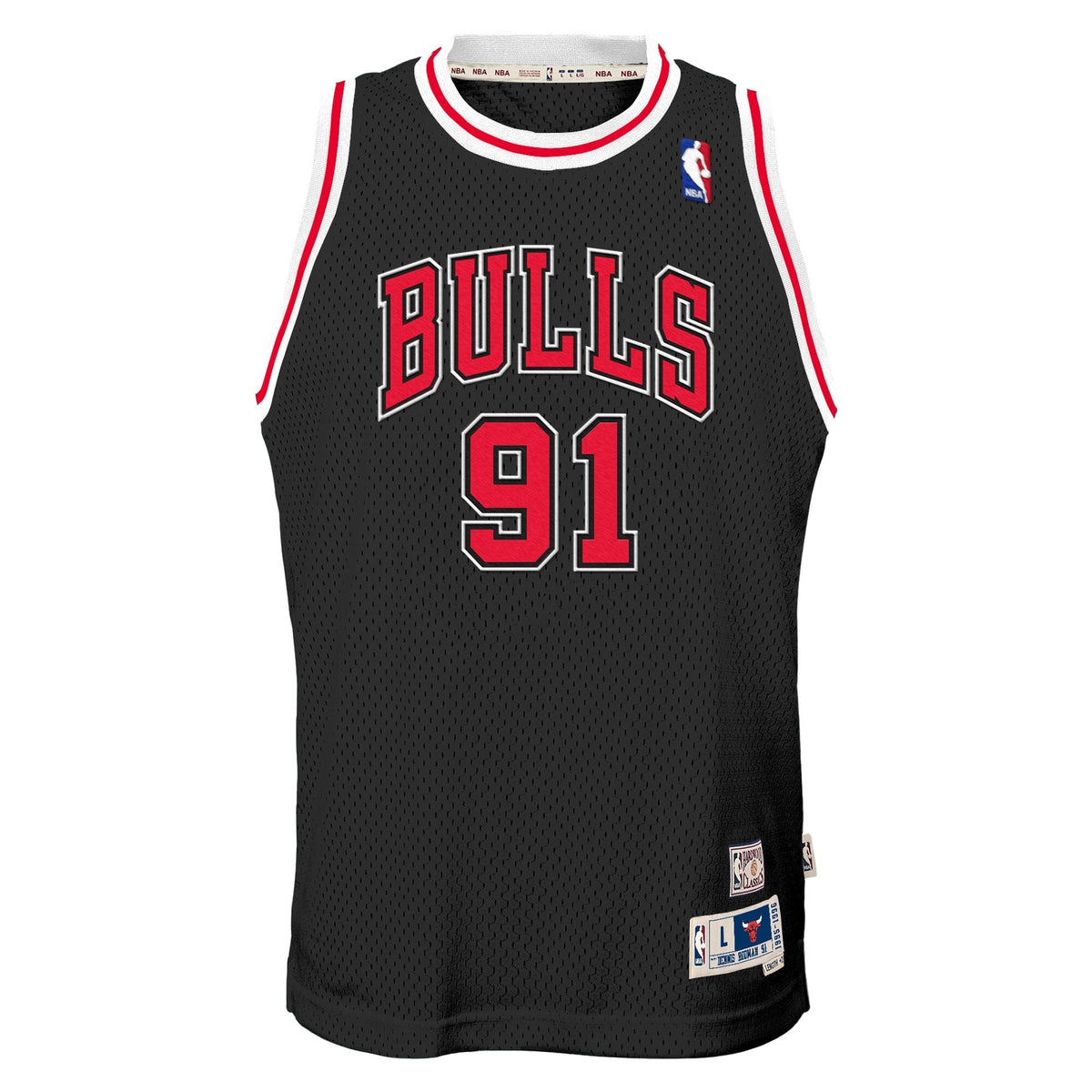 Dennis Rodman Chicago Bulls 1997-98 Hardwood Classics Alternate Swingman Jersey - Black - Youth product image 3, provided