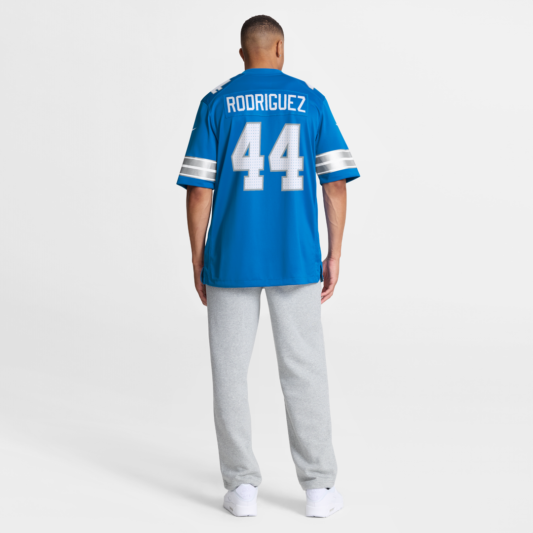 Detroit Lions Malcolm Rodriguez Blue Game Jersey product image 8, provided for visual reference and product detail review