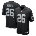 Las Vegas Raiders Darien Porter Black Team Game Jersey product image 1, provided for visual reference and product detail