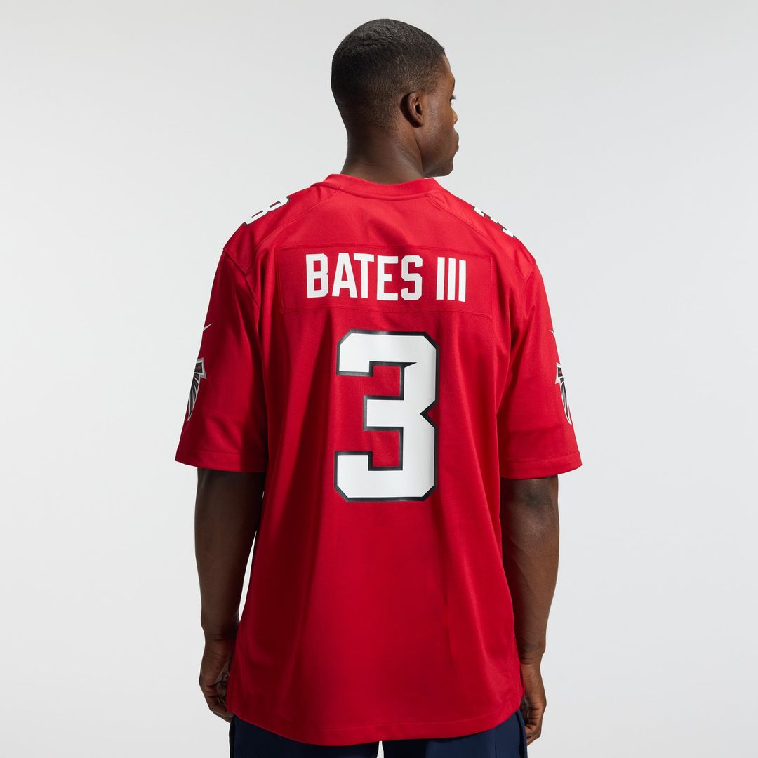 Atlanta Falcons Jessie Bates III White Game Jersey product image 17, provided for visual reference and product detail review