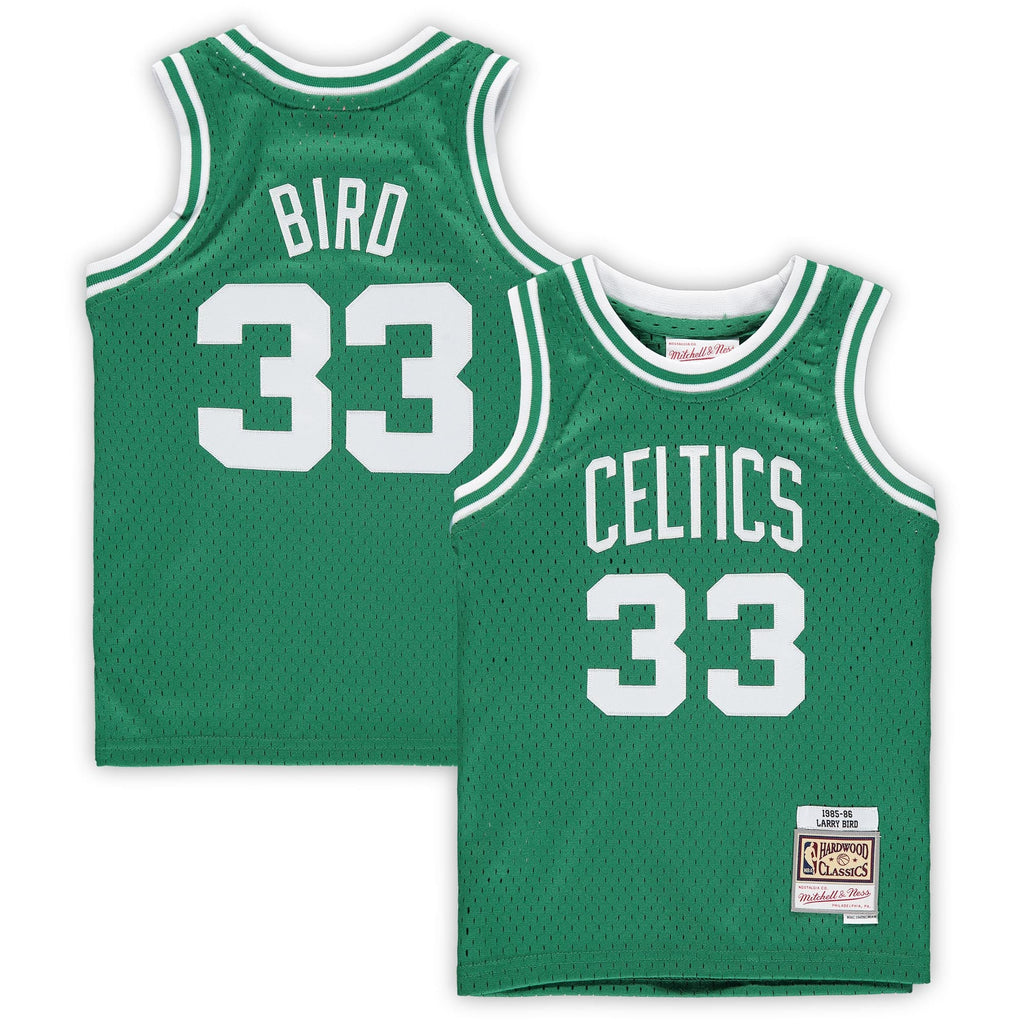Preschool Boston Celtics Larry Bird Mitchell & Ness Kelly Green 1985/86 Hardwood Classics Throwback Team Jersey product