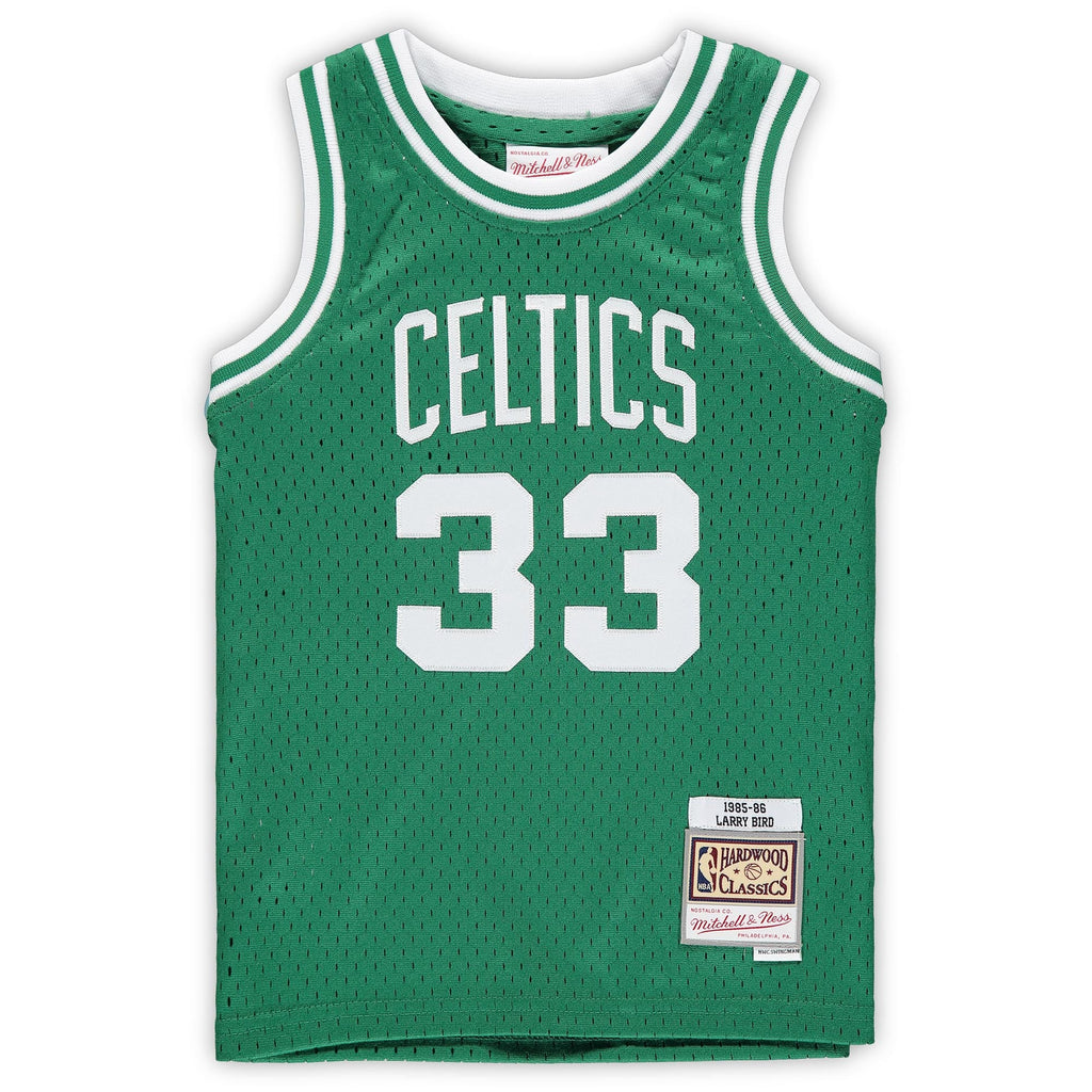 Preschool Boston Celtics Larry Bird Mitchell & Ness Kelly Green 1985/86 Hardwood Classics Throwback Team Jersey product