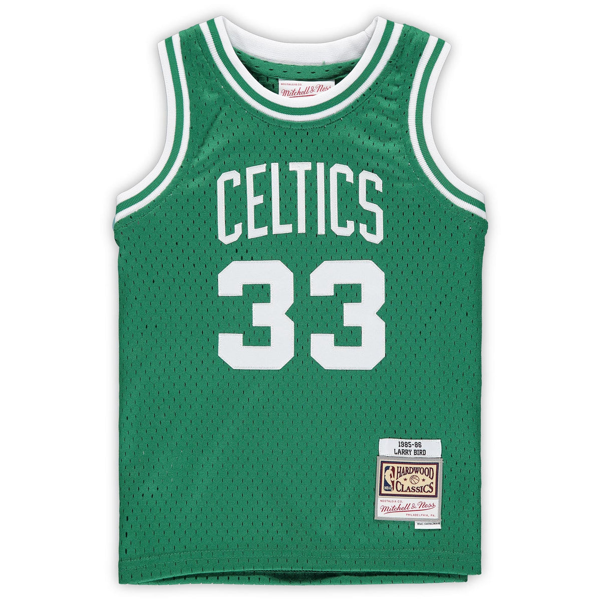Preschool Boston Celtics Larry Bird Mitchell & Ness Kelly Green 1985/86 Hardwood Classics Throwback Team Jersey product