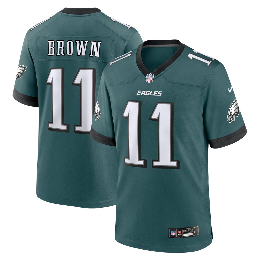 Philadelphia Eagles A.J. Brown Kelly Green Alternate Game Player Jersey product image 27, provided for visual reference and