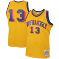 Wilt Chamberlain Gold San Francisco Warriors 1962 - 63 Hardwood Classics Swingman Basketball Jersey product image 1,