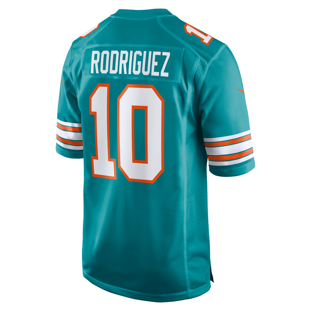 Miami Dolphins Jacob Rodriguez Aqua Alternate Game Jersey product image 3, provided for visual reference and product detail