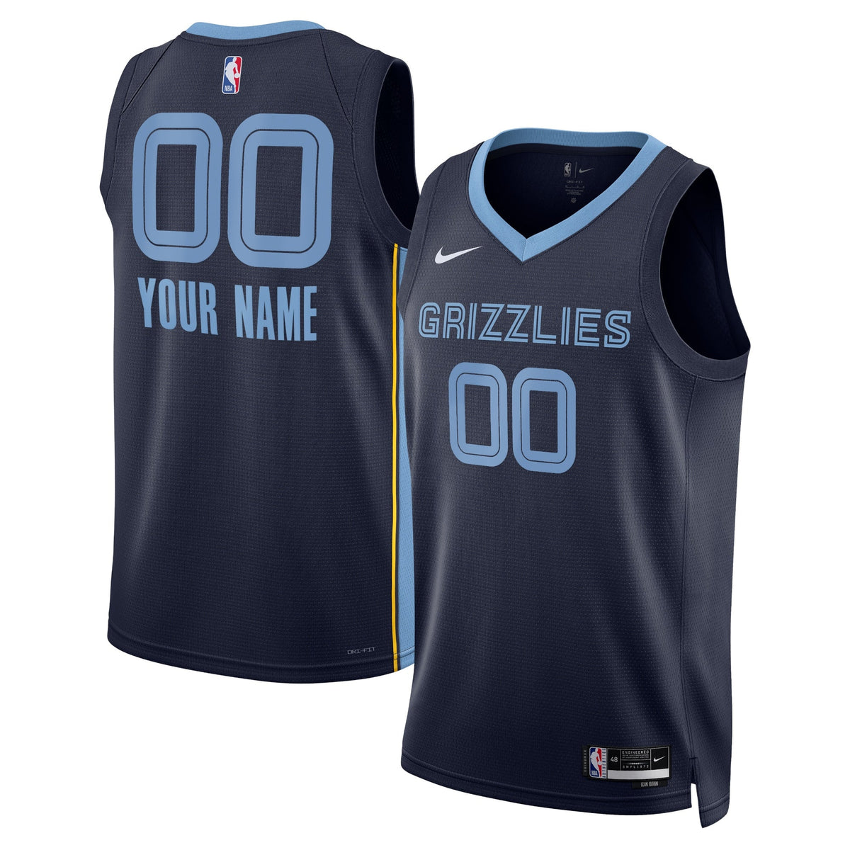 Memphis Grizzlies Icon Swingman Basketball Jersey - Custom - Unisex product image 1, provided for visual reference and