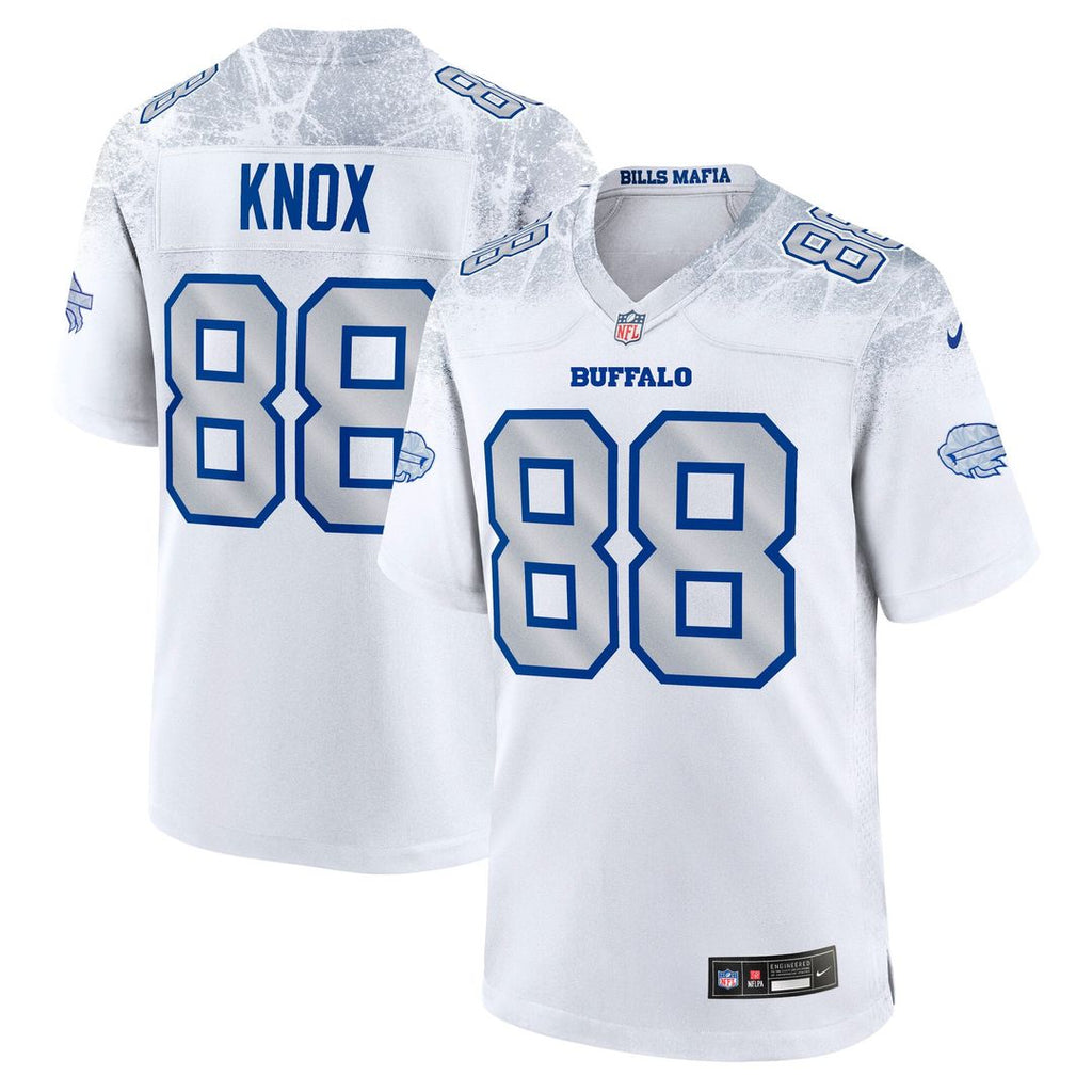Buffalo Bills Dawson Knox White Rivalries Collection Game Jersey product image 1, provided for visual reference and product