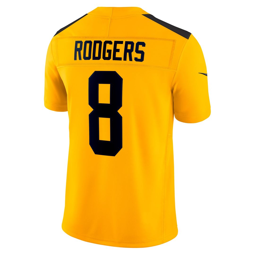 Pittsburgh Steelers Aaron Rodgers Gold Alternate Vapor F.U.S.E. Limited Jersey product image 3, provided for visual