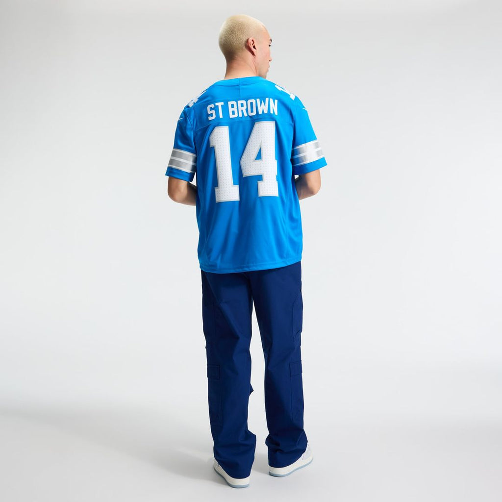 Detroit Lions Amon-Ra St. Brown Blue Team Vapor F.U.S.E. Stitched Limited Jersey product image 5, provided for visual