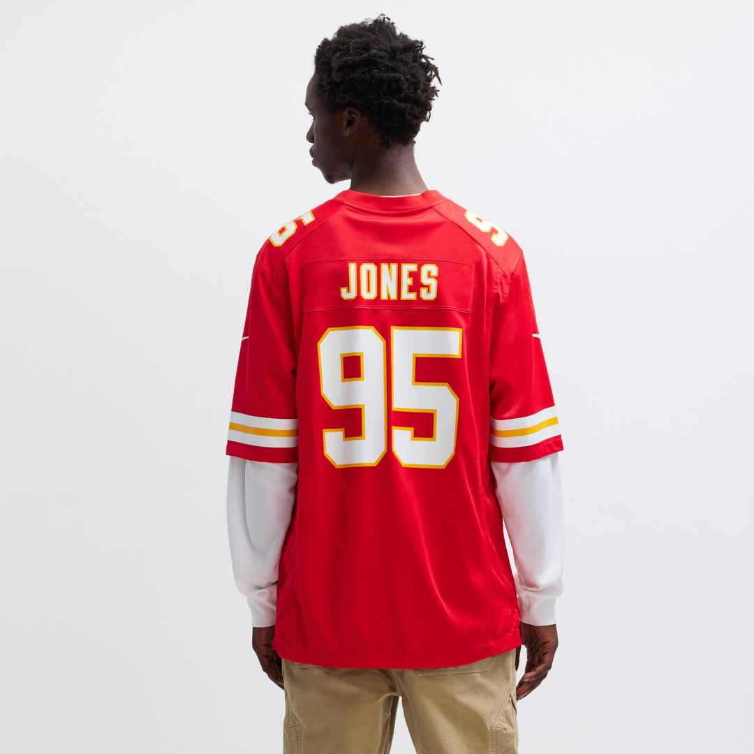 Kansas City Chiefs Chris Jones Red Game Jersey product image 5, provided for visual reference and product detail review