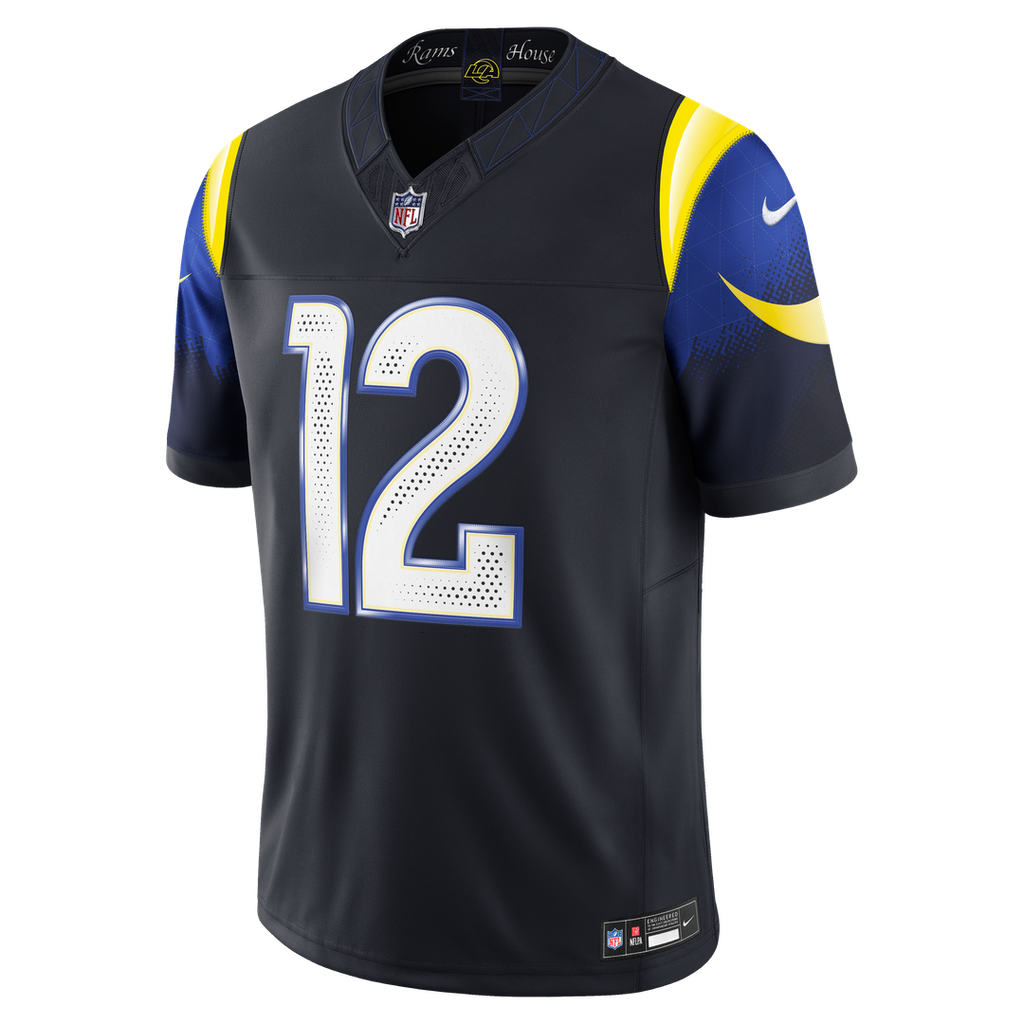 Los Angeles Rams Puka Nacua Dark Blue Rivalries Collection Stitched Limited Jersey product image 6, provided for visual