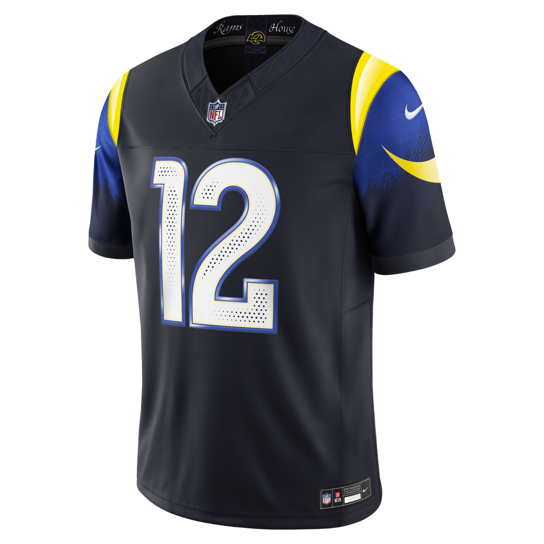 Los Angeles Rams Puka Nacua Dark Blue Rivalries Collection Stitched Limited Jersey product image 6, provided for visual