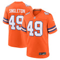 Denver Broncos Alex Singleton Orange Alternate Game Jersey product image 1, provided for visual reference and product detail