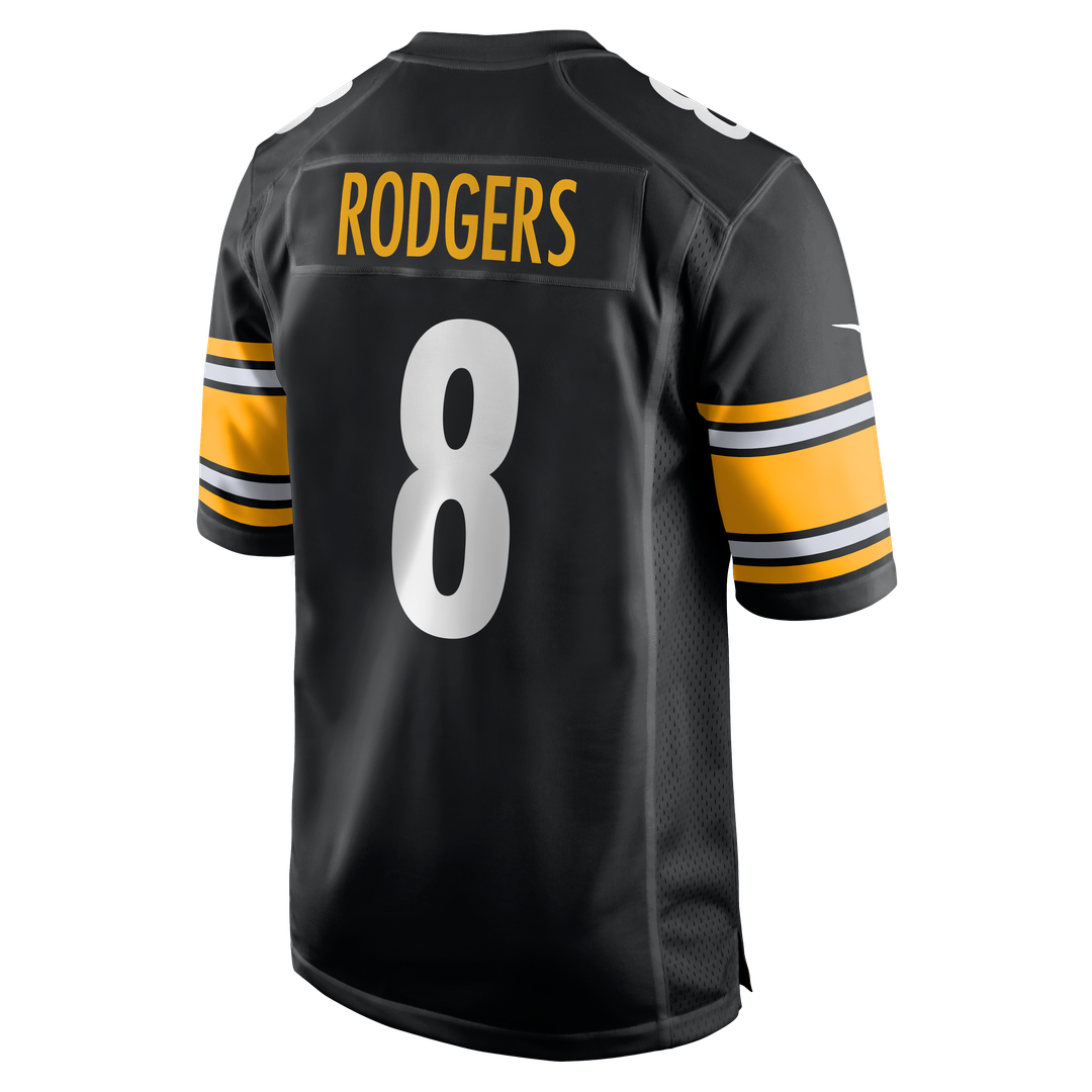 Pittsburgh Steelers Aaron Rodgers Black Game Jersey product image 7, provided for visual reference and product detail review