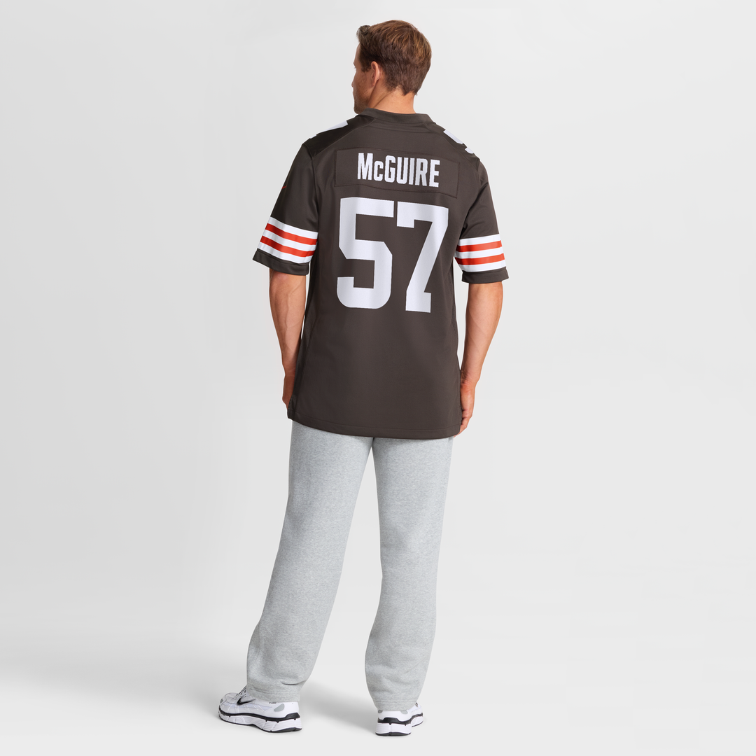 Cleveland Browns Isaiah McGuire Brown Team Game Jersey product image 8, provided for visual reference and product detail