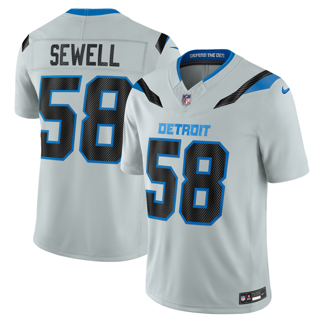 Detroit Lions Penei Sewell Silver 2026 Rivalries Collection Stitched Limited Jersey product image 1, provided for visual