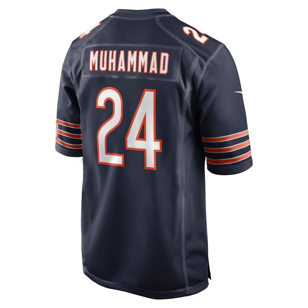 Chicago Bears Malik Muhammad Navy Team Game Jersey product image 5, provided for visual reference and product detail review